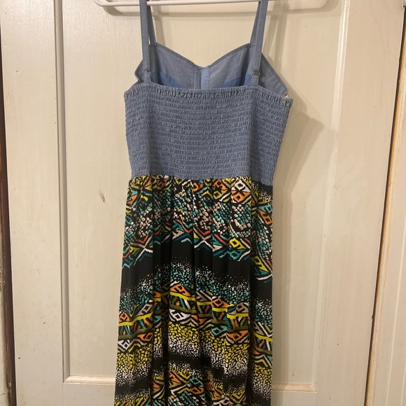 Dress “Lainab” women’s petite Large. Black with colored flowers. - Picture 2 of 4